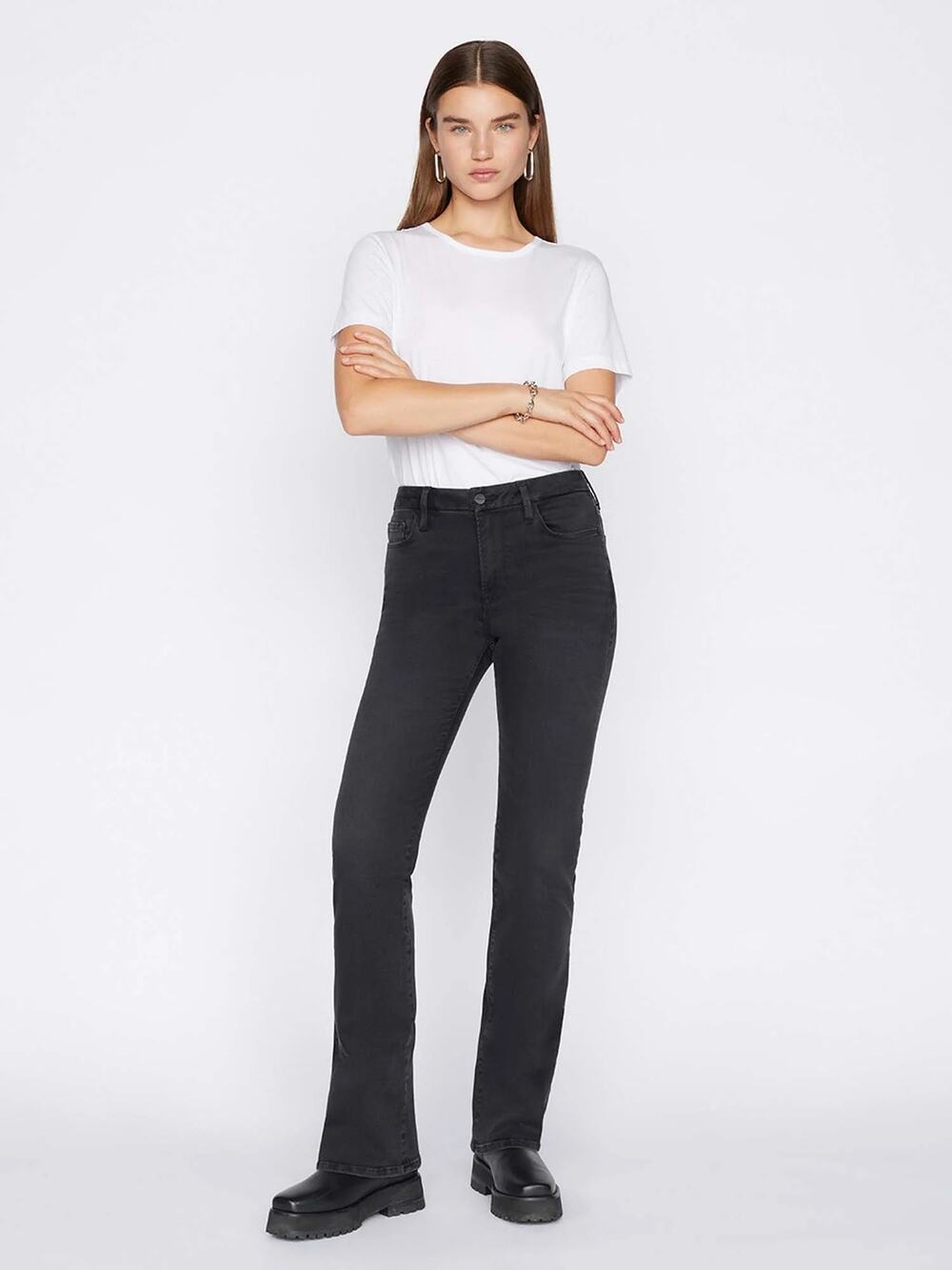 FRAME La Garcon Black Straight Leg Jeans Size 25